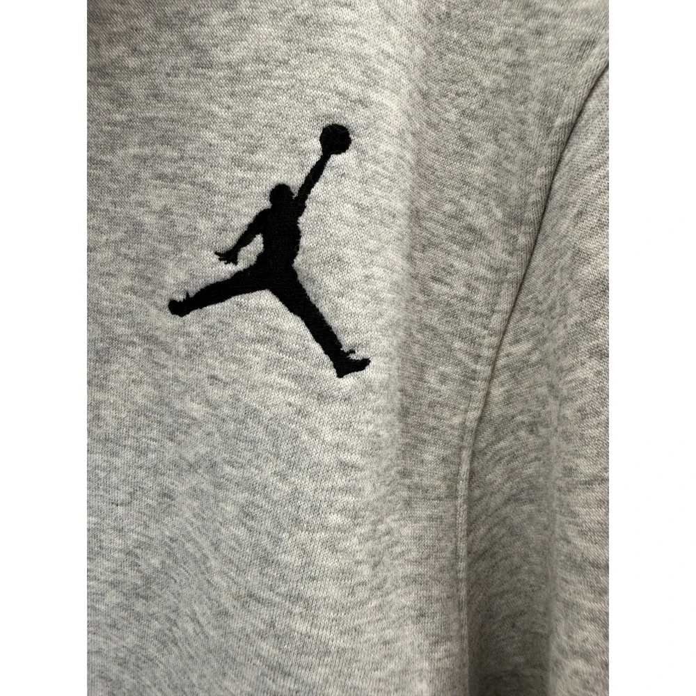 Jordan Mens Air Jordan Wings Logo Fleece Hoodie Gray Black Large Pullover